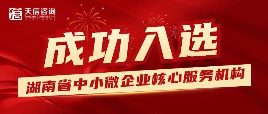 喜讯！湖南天信咨询有限公司成功入选湖南省中小微企业核心服务机构